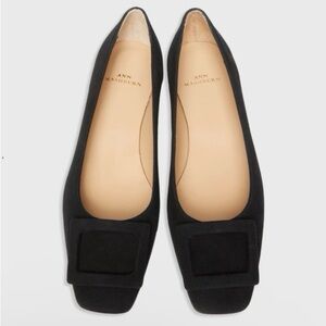 ANN MASHBURN Buckle Shoe - Black Suede Size 36/6